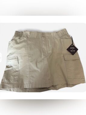 NWT Ava & Viv Cargo Skort Tan Khaki Plus Size 1X